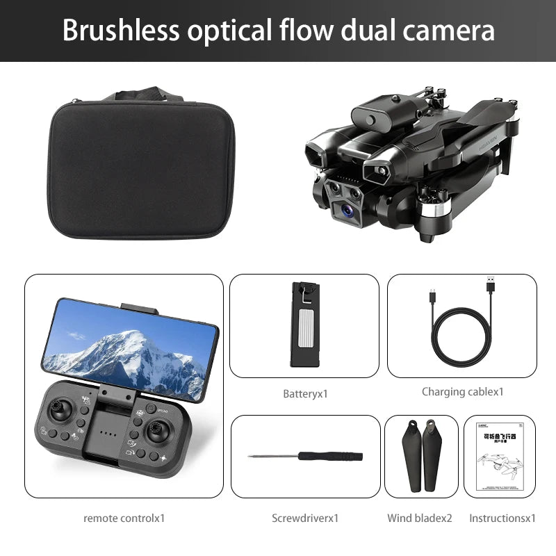 Drone aerial view brushless motor with obstacle avoidance optical flow foldable quadrotor foldable remote control airplane toy