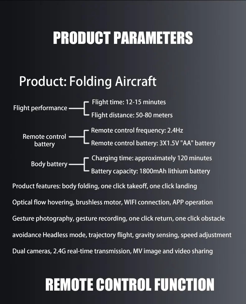 Drone aerial view brushless motor with obstacle avoidance optical flow foldable quadrotor foldable remote control airplane toy