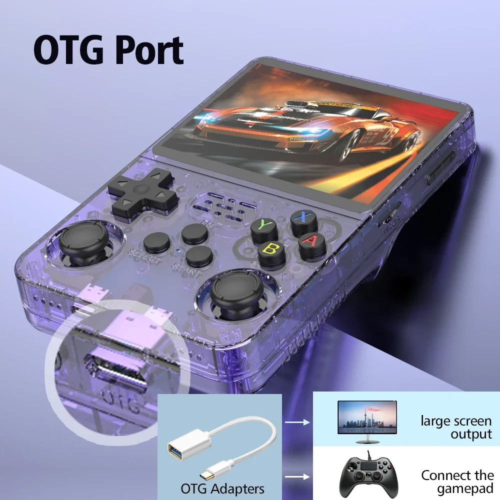 R36S Retro Handheld Game Console 3.5 Inch IPS Screen Open Source System 3500mAh Battery Portable Player Game Pocket Kids Gift