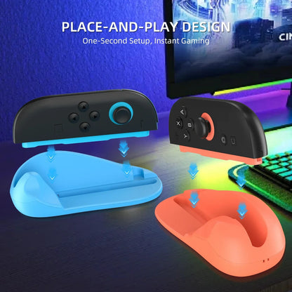 Switch 2 Mouse Switch 2 Left and Right Handle Mouse Switch 2 Small Handle Mini Portable Keyboard and Mouse Base (2-Pack)