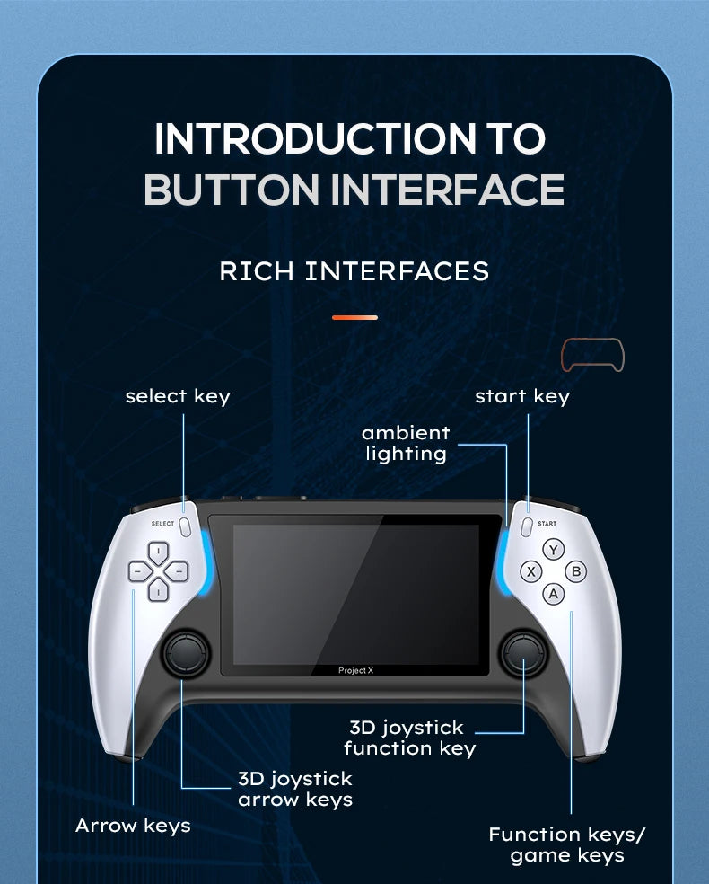 Console Portable Gaming 4.3" - Project X Retro Arcade