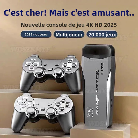 4K TV Game Stick Built-in 20000+ Games Retro Handheld Game Player NEW Video Game Console 64G 2.4G Wireless Controller Gamepad