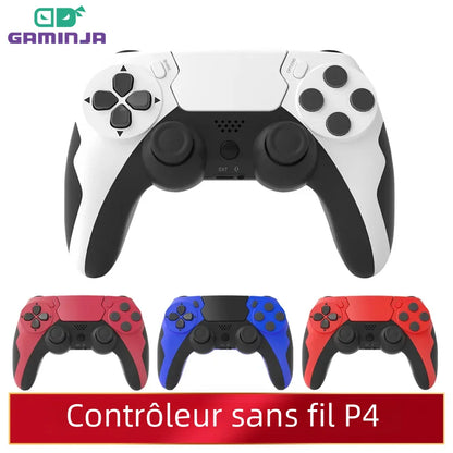 GAMINJA Wireless Controller Bluetooth Gamepad Double Vibration 6Axis Joypad Touchpad Microphone Earphone Port For PS4 PS3 PC
