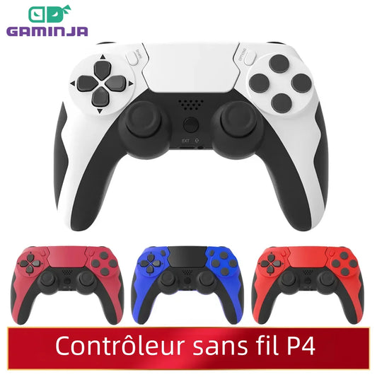 GAMINJA Wireless Controller Bluetooth Gamepad Double Vibration 6Axis Joypad Touchpad Microphone Earphone Port For PS4 PS3 PC