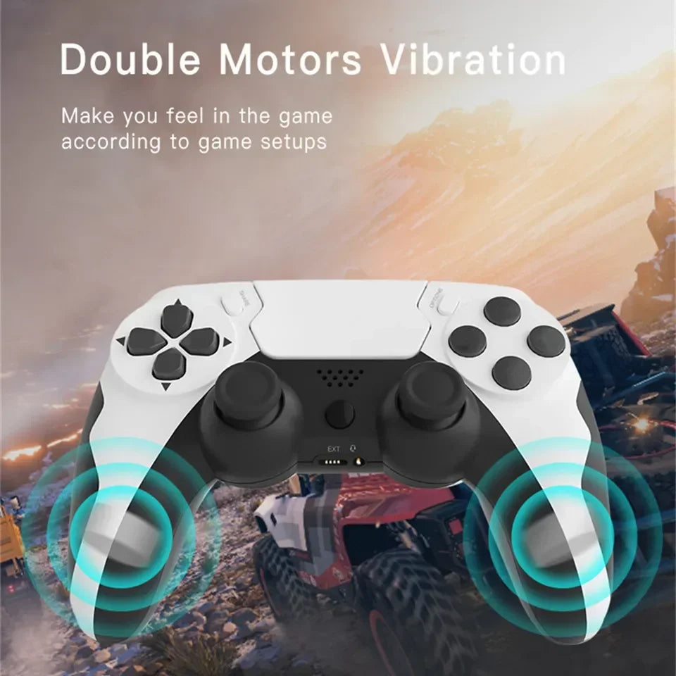 GAMINJA Wireless Controller Bluetooth Gamepad Double Vibration 6Axis Joypad Touchpad Microphone Earphone Port For PS4 PS3 PC